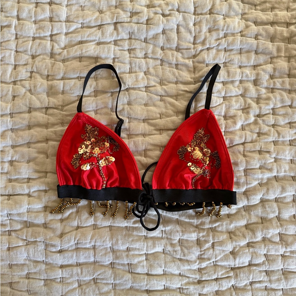 Her Pony Red Bralette azalea